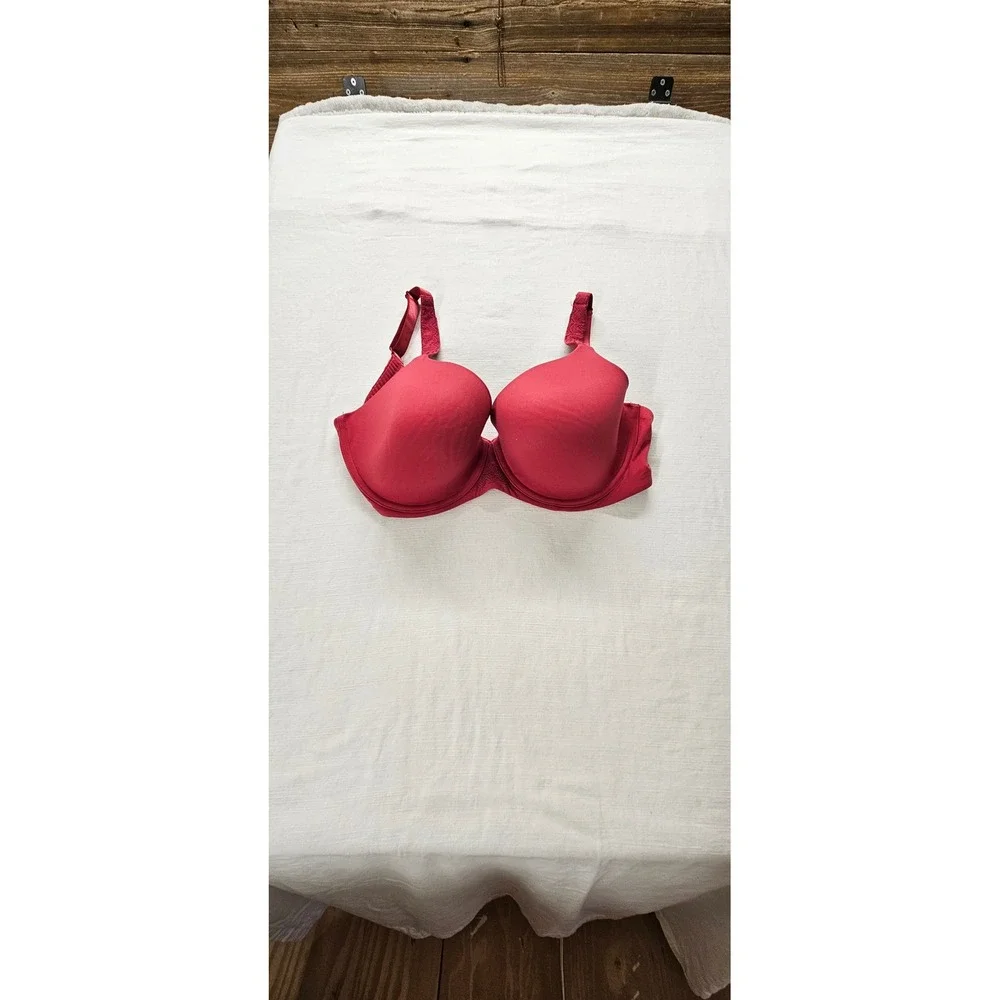 Ambrielle Super Soft Full Coverage Underwire Bra Red 38G Lace Trim 76220-3